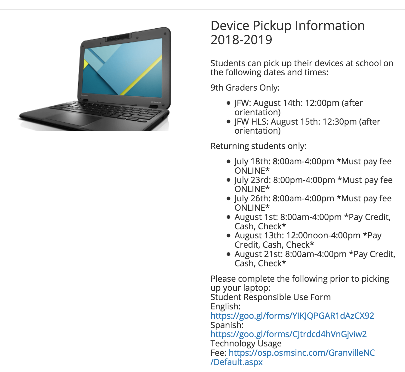 Laptop Pick Up 2018-2019